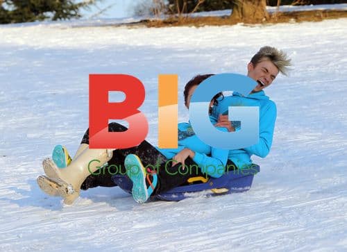 Amy Childs and Harry Derbidge Playing in Snow