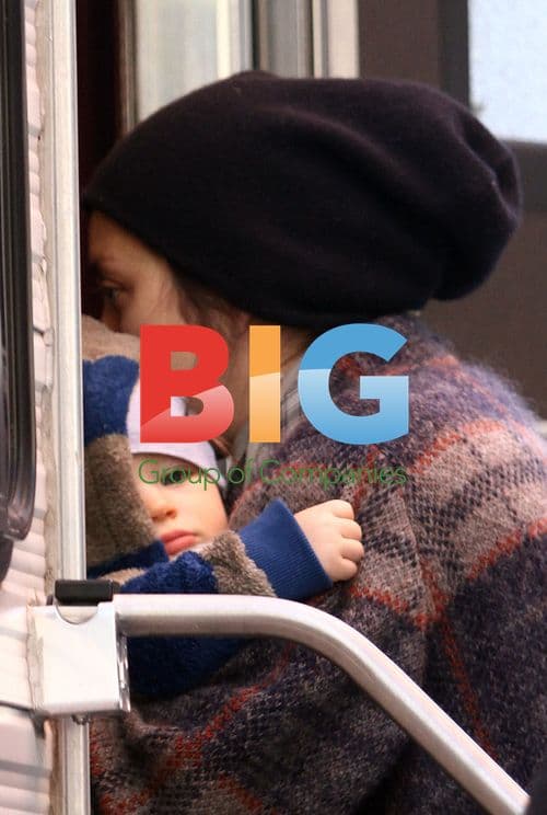 Marion Cotillard and baby Marcel on 'Low Life' set