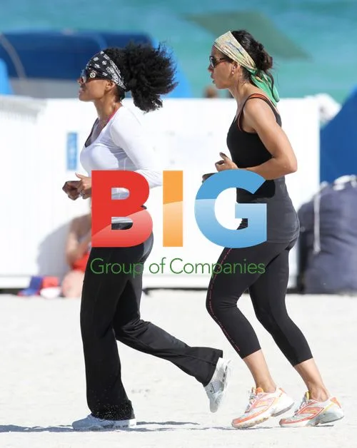 Barbara Becker works out on Miami Beach