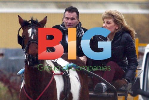Paddy Doherty and Sally Bercow on Horse and Cart