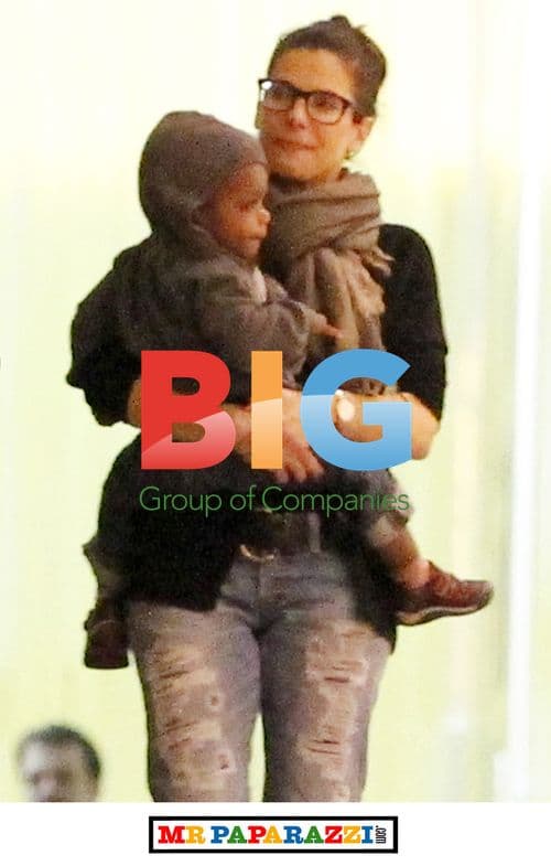 Sandra Bullock and Son Visit Museum