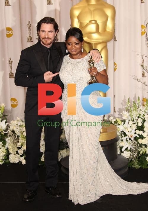 Christian Bale and Octavia Spencer at Oscars