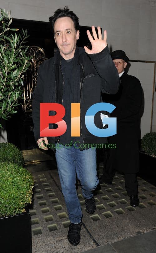 John Cusack Leaving Restaurant in London