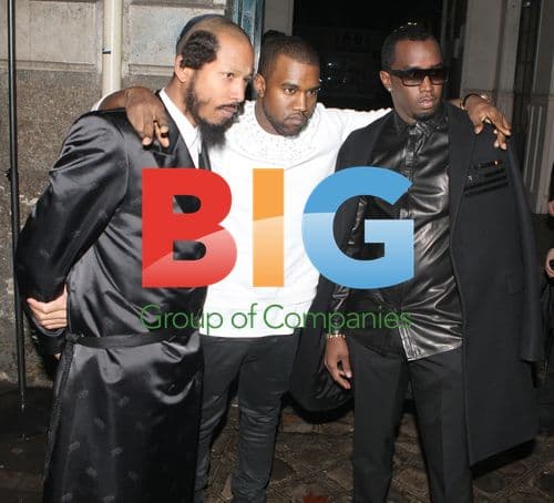 Kanye West and P. Diddy at Givenchy Fashion Show