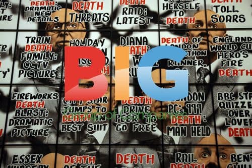 Gilbert and George pose at London exhibition