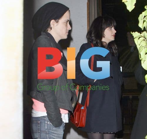 Zooey Deschanel and Samantha Ronson Outside Madeo