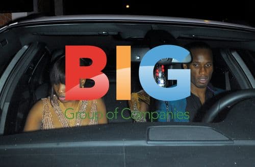 Didier Drogba and wife Alla with Florent Malouda