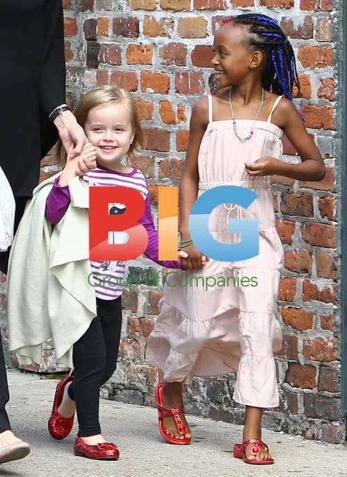 Angelina Jolie Strolls with Daughters in New Orleans