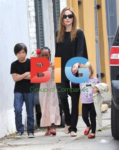 Angelina Jolie Strolls with Kids in New Orleans