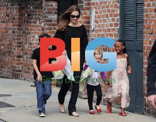 Angelina Jolie Strolls with Children in New Orleans