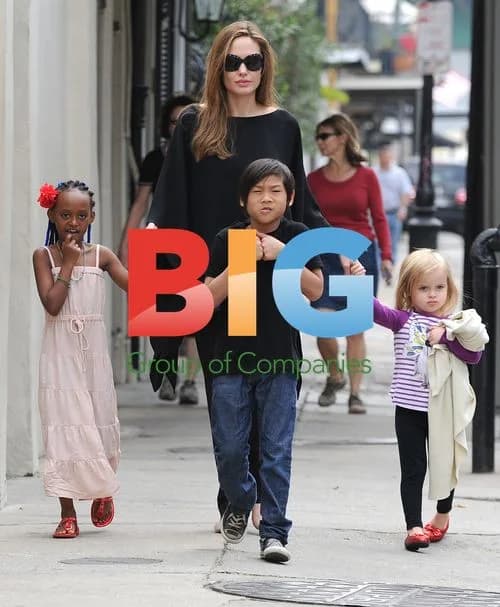 Angelina Jolie Strolls with Children in New Orleans