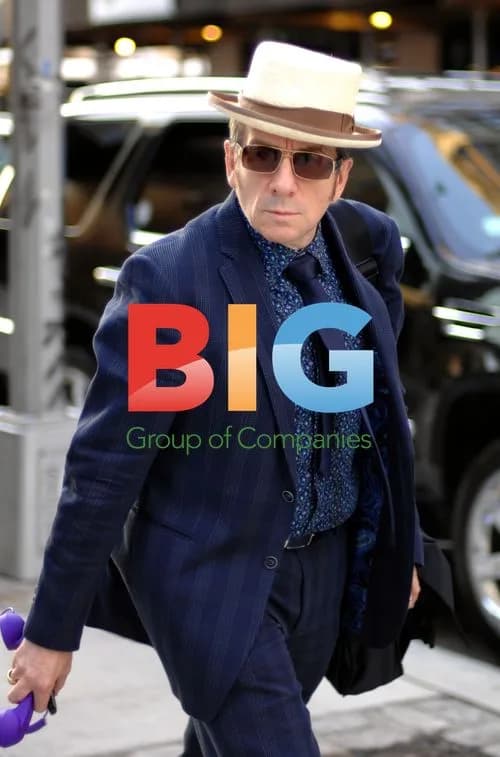 Elvis Costello with Purple Phone in NYC