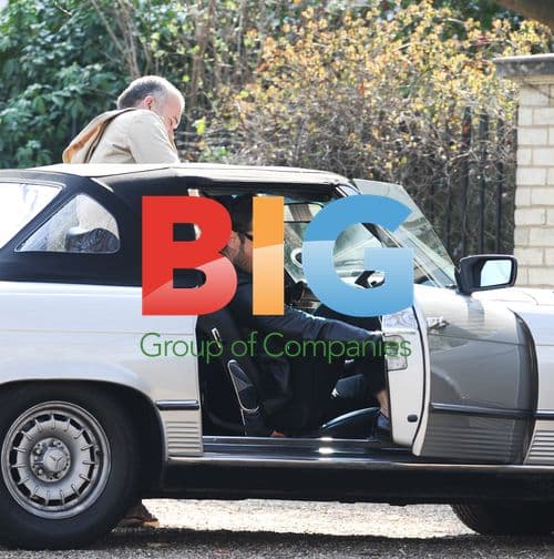Jude Law with Vintage Mercedes