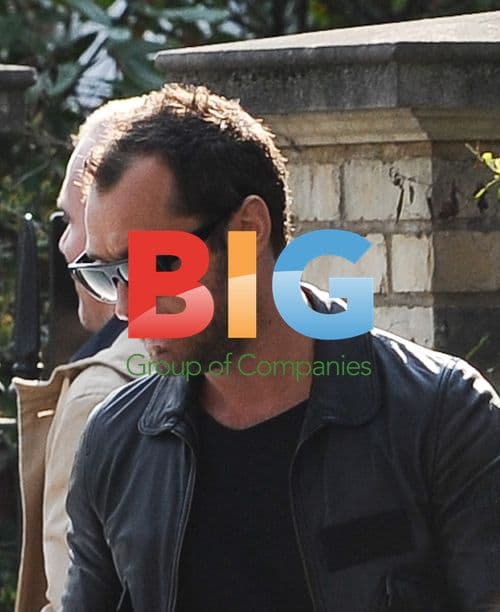 Jude Law with Vintage Mercedes in London