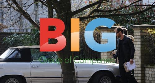 Jude Law with Vintage Mercedes in London