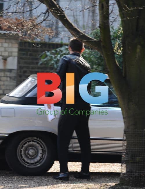 Jude Law with Vintage Mercedes in London