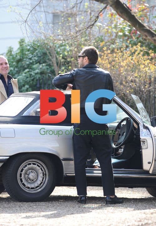 Jude Law with Vintage Mercedes in London