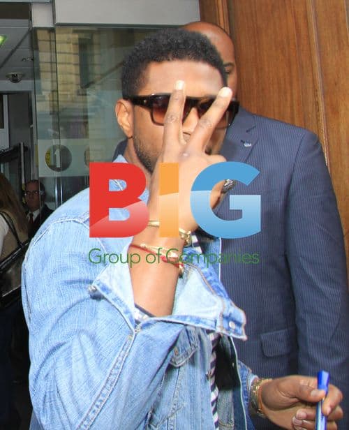 Usher Arrives at BBC Radio 1 in London