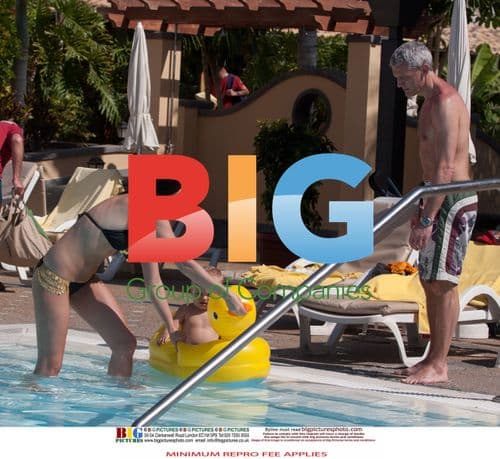 Danielle Lloyd and Family by Pool