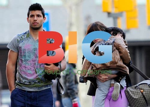 Sergio Aguero with family in Barcelona
