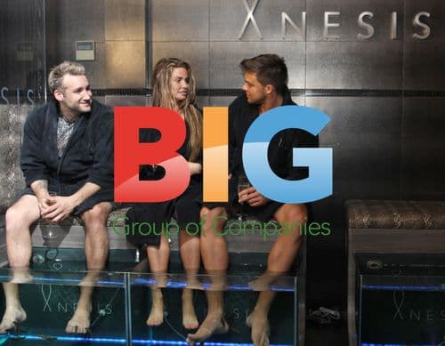 Katie Price, Leandro Penna, and Dane Bowers at Anesis Spa