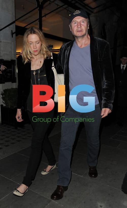 Liam Neeson and Freya St. Johnston Leaving London Restaurant