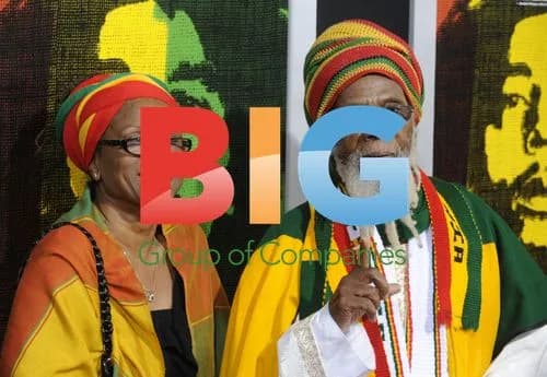 Ras Michael and guest at 'Marley' premiere