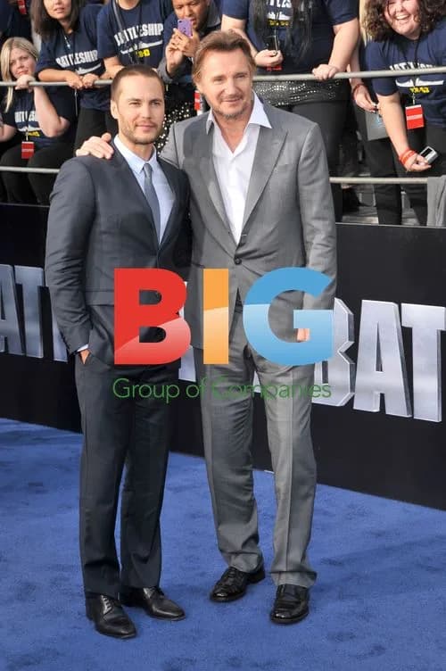 Taylor Kitsch and Liam Neeson at 'Battleship' Premiere