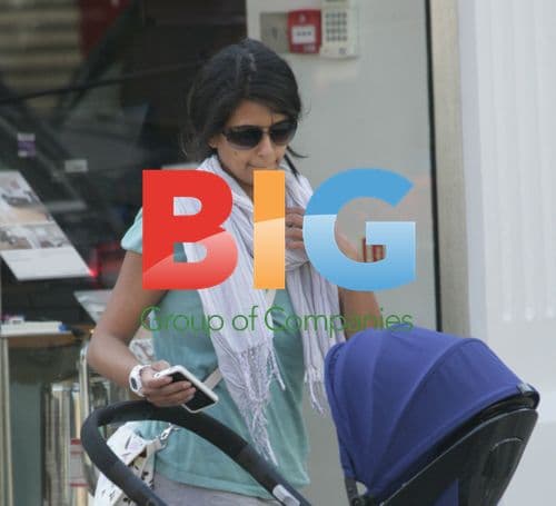 Konnie Huq with baby son in London