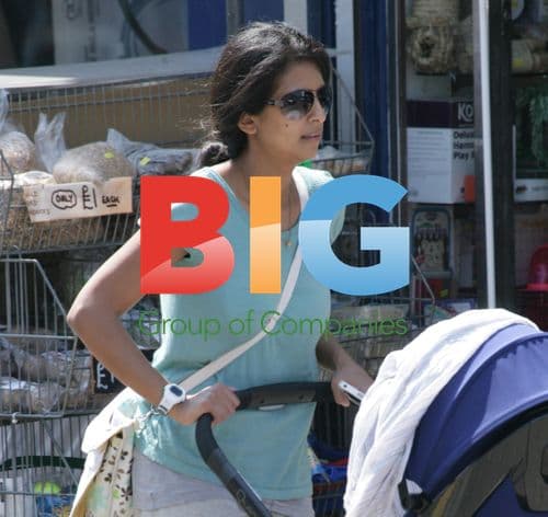 Konnie Huq Running Errands with Baby in London