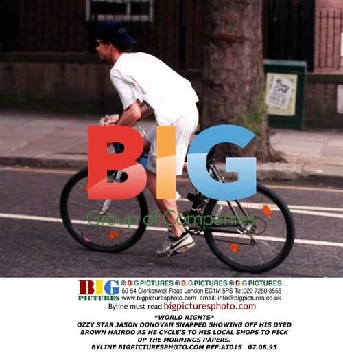 Jason Donovan Cycles to Shops