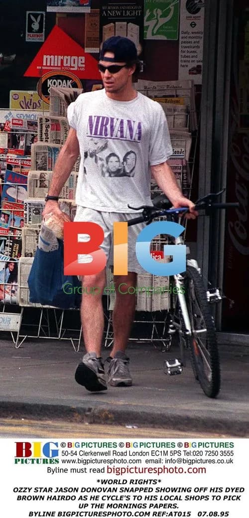 Jason Donovan Seen Cycling in Neighborhood