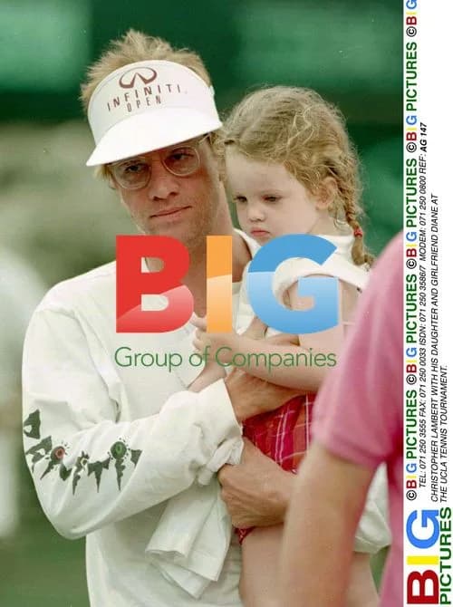 Christopher Lambert with family at UCLA tennis