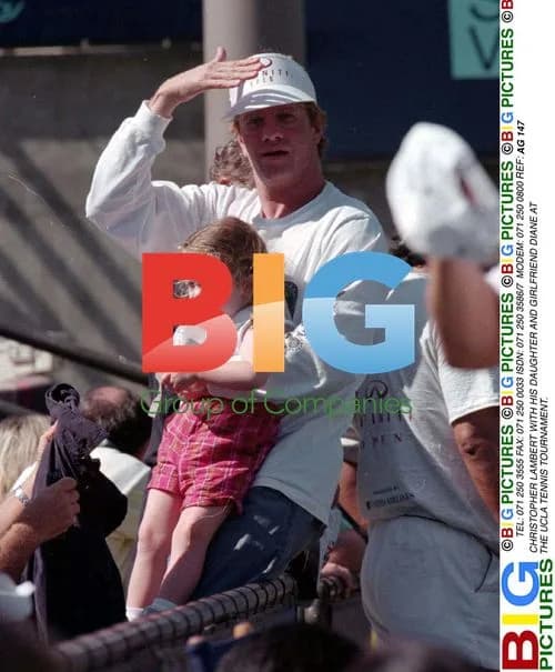 Christopher Lambert with Family at UCLA Tennis