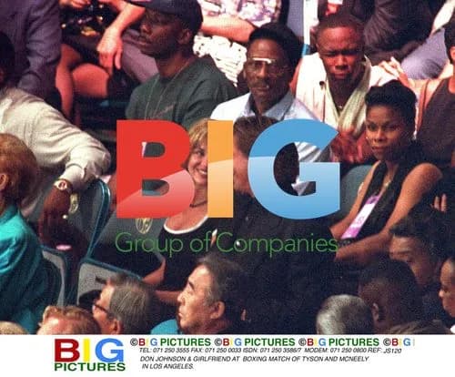 Don Johnson & Girlfriend at Boxing Match