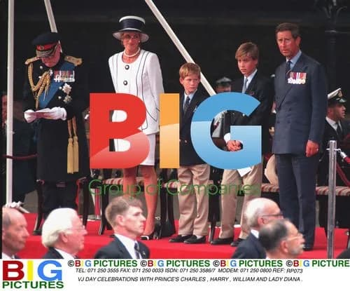 VJ Day Celebrations with Prince's Charles, Harry, William and Lady Diana