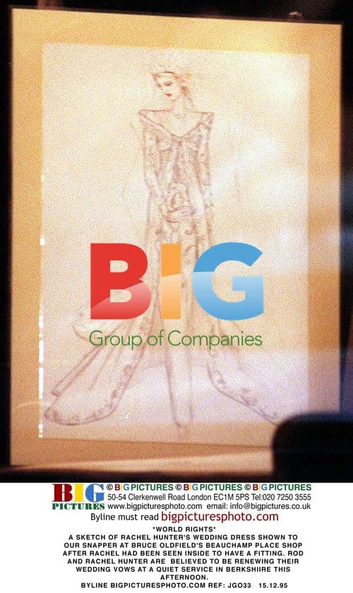 Rachel Hunter's Wedding Dress Sketch