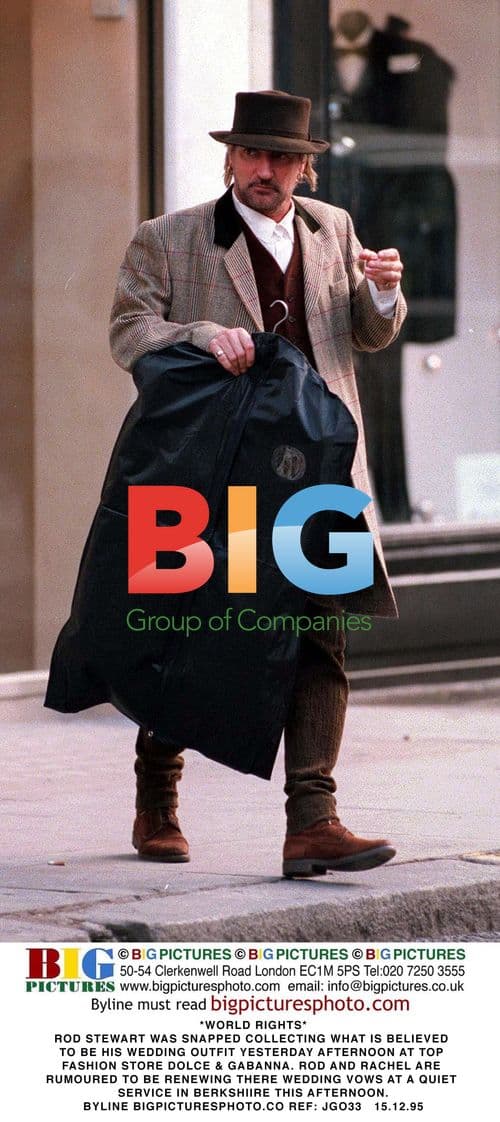 Rod Stewart Collects Wedding Outfit