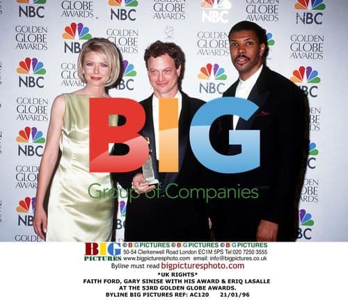 Faith Ford, Gary Sinise, and Eriq LaSalle at Golden Globes