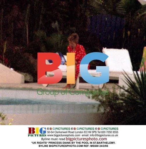 Princess Diana by Pool in St. Barthelemy