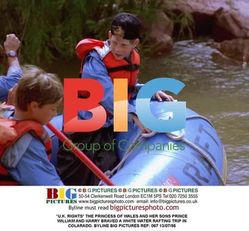 Princess Diana, William and Harry Rafting in Colorado