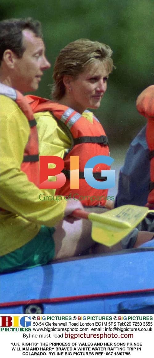 Princess Diana and Sons White Water Rafting