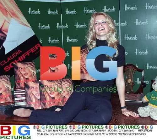 Claudia Schiffer at Harrods Book Signing