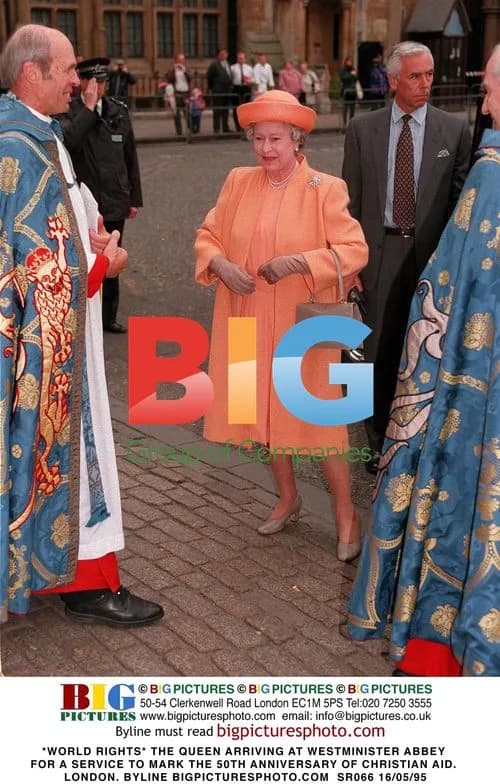 Queen Arrives at Westminster Abbey for Christian Aid Anniversary