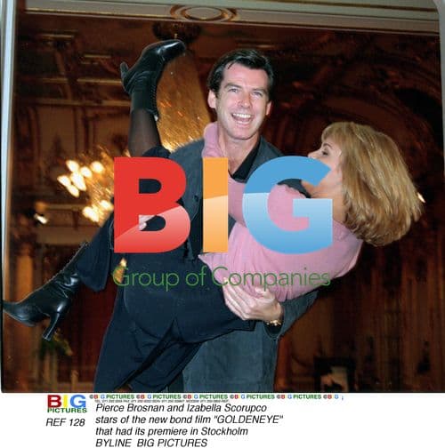 Pierce Brosnan and Izabella Scorupco at GoldenEye Premiere