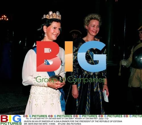 Queen Silvia of Sweden at Gala Dinner for Estonian President