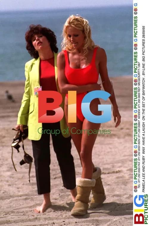 Pamela Lee and Ruby Wax on Baywatch Set