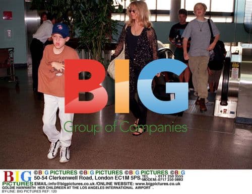 Goldie Hawn and children at LA Airport