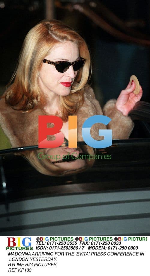 Madonna at Evita Press Conference in London
