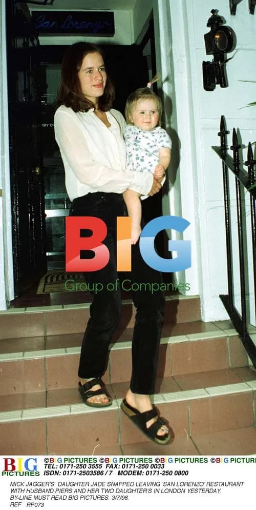 Jade Jagger leaves London restaurant with family